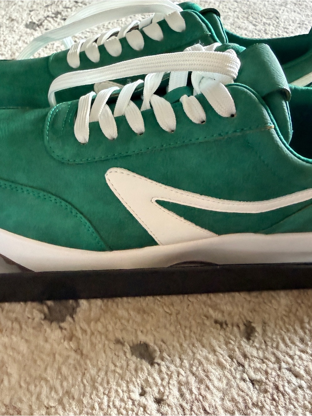Dolce Vita Green Suede Sneakers with White Accent - Picture 3 of 5